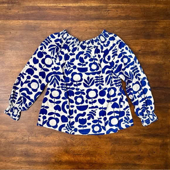 💕 Hanna Andersson Blue Blouse and Pink Cargo Pants Set Size 6/7 - Picture 2 of 9